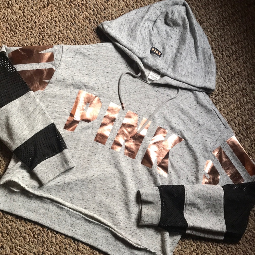 Rose Gold Crop Hoodie